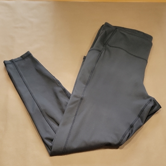 Danskin Size L Dark Gray/Blue Leggings, Side Pockets, Excellent Used Condition - Picture 1 of 10